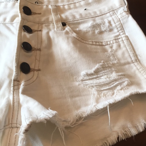 Abercrombie & Fitch Button Fly Cut Off Shorts sz 0 - Picture 2 of 7